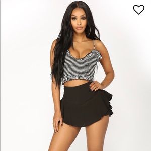 Fashionnova shorts black frill lace
